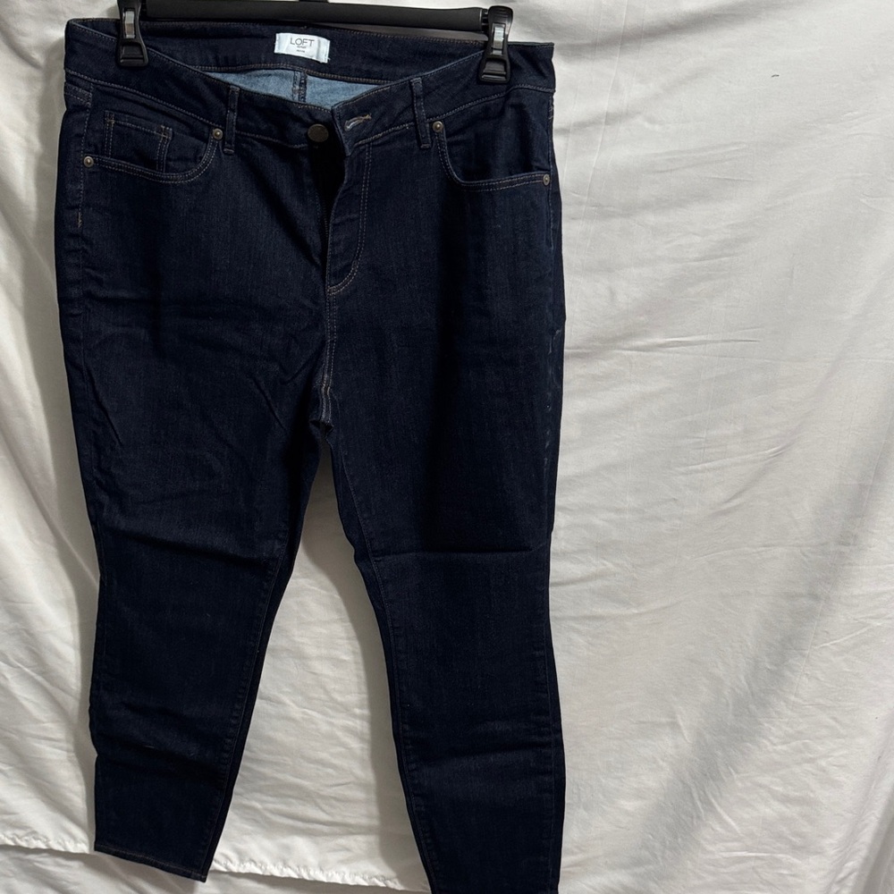 LOFT Women's Dark Indigo Curvy Skinny Jeans
